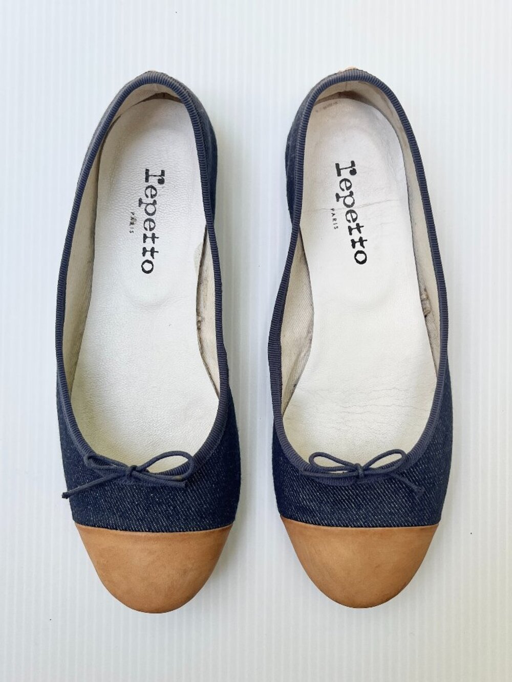 Repetto Flora Ballet Flats in Denim and Suede - Size 39 EU/8 US